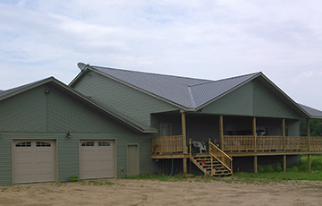 Newly finished single family home built with materials supplied by Long Prairie Lumber