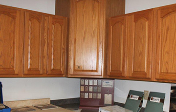 Kitchen cabinet display inside Long Prairie Lumber